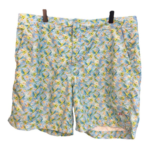 Tabs Tropical All Over Parrot Print Swim Trunks Size 38 EF2 - Picture 1 of 5
